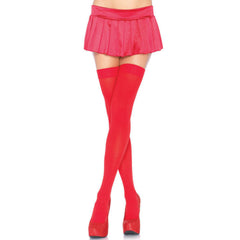 LEG AVENUE - NYLON THIGH HIGHS RED - 53Xshop