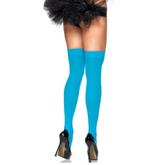 LEG AVENUE - NYLON THIGH HIGHS BLUE - 53Xshop