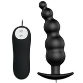 PRETTY LOVE - ANAL PLUG SILICONE EXTRA STIMULATION AND 12 VIBRATION MODES BLACK - 53Xshop
