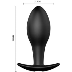 PRETTY LOVE - ANAL PLUG ANCHOR FORM SILICONE 12 VIBRATION MODES BLACK - 53Xshop