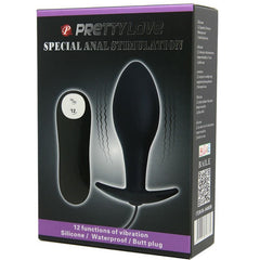 PRETTY LOVE - ANAL PLUG ANCHOR FORM SILICONE 12 VIBRATION MODES BLACK - 53Xshop