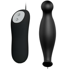 PRETTY LOVE - SILICONE ANAL PLUG 12 VIBRATION MODES BLACK - 53Xshop