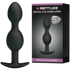 PRETTY LOVE - SILICONE ANAL BALLS 12.5 CM BLACK - 53Xshop
