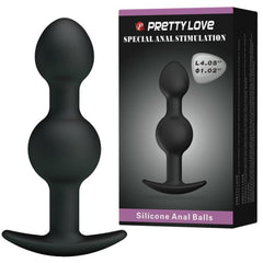 PRETTY LOVE - SPECIAL STIMULATION SILICONE ANAL BALLS 10.3 CM BLACK - 53Xshop