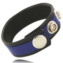 LEATHER BODY - ADJUSTABLE LEATHER STRAP FOR PENIS BLUE-BLACK - 53Xshop