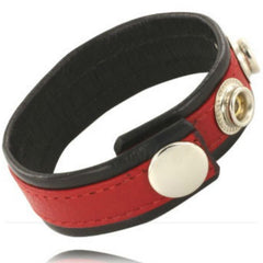 LEATHER BODY - ADJUSTABLE LEATHER STRAP FOR PENIS RED-BLACK - 53Xshop