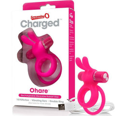 SCREAMING O - RECHARGEABLE DOUBLE RING WITH RABBIT HARE PINK - 53Xshop