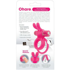 SCREAMING O - RECHARGEABLE DOUBLE RING WITH RABBIT HARE PINK - 53Xshop
