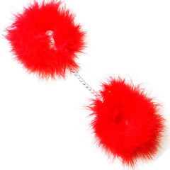 SECRETPLAY - RED MARABOU HANDCUFFS - 53Xshop