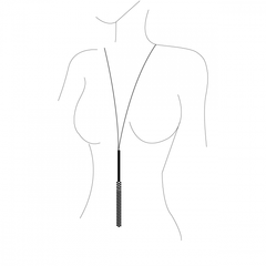 BIJOUX - MAGNIFIQUE SILVER METAL CHAIN NECKLACE / WHIP - 53Xshop