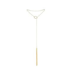 BIJOUX - MAGNIFIQUE METAL NECKLACE WITH GOLDEN FRINGES