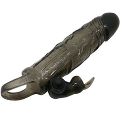 BAILE - BRAVE MAN PENIS COVER WITH RABBIT BLACK 16.5 CM - 53Xshop