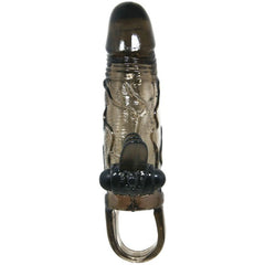 BAILE - BRAVE MAN PENIS COVER WITH CLIT AND ANAL STIMULATION DOUBLE BULLET BLACK 16.5 CM - 53Xshop