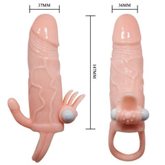 BAILE - BRAVE MAN PENIS COVER WITH CLIT AND ANAL STIMULATION FLESH 16.5 CM - 53Xshop