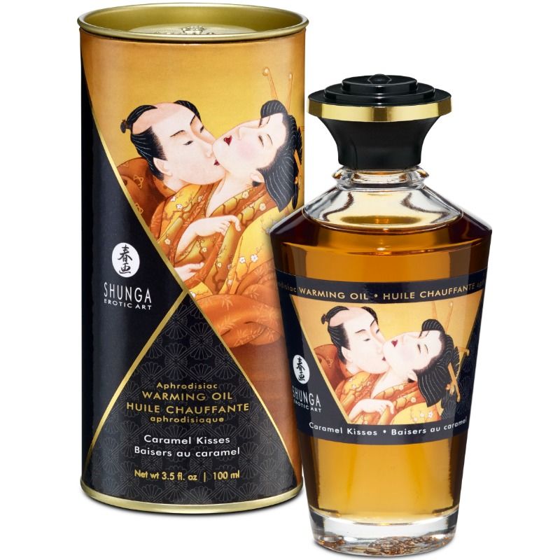 SHUNGA - MASSAGE OIL WITH HEAT EFFECT CARAMEL FLAVOR 100 ML - 53Xshop
