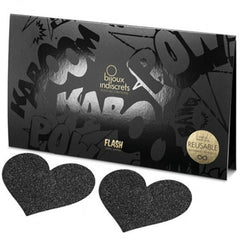 BIJOUX - INDISCRETS FLASH BLACK HEART NIPPLE CUTS - 53Xshop