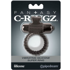 FANTASY C-RINGZ - BLACK SILICONE VIBRATING RING - 53Xshop