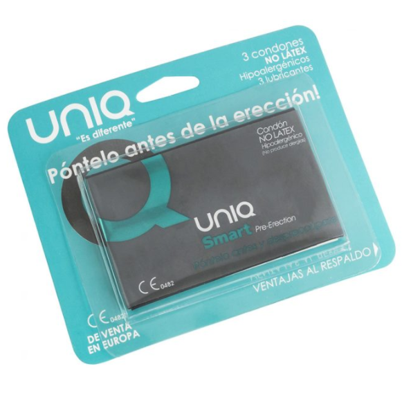 UNIQ - SMART LATEX FREE PRE-ERECTION CONDOMS 3 UNITS - 53Xshop