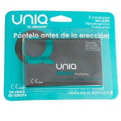 UNIQ - SMART LATEX FREE PRE-ERECTION CONDOMS 3 UNITS - 53Xshop