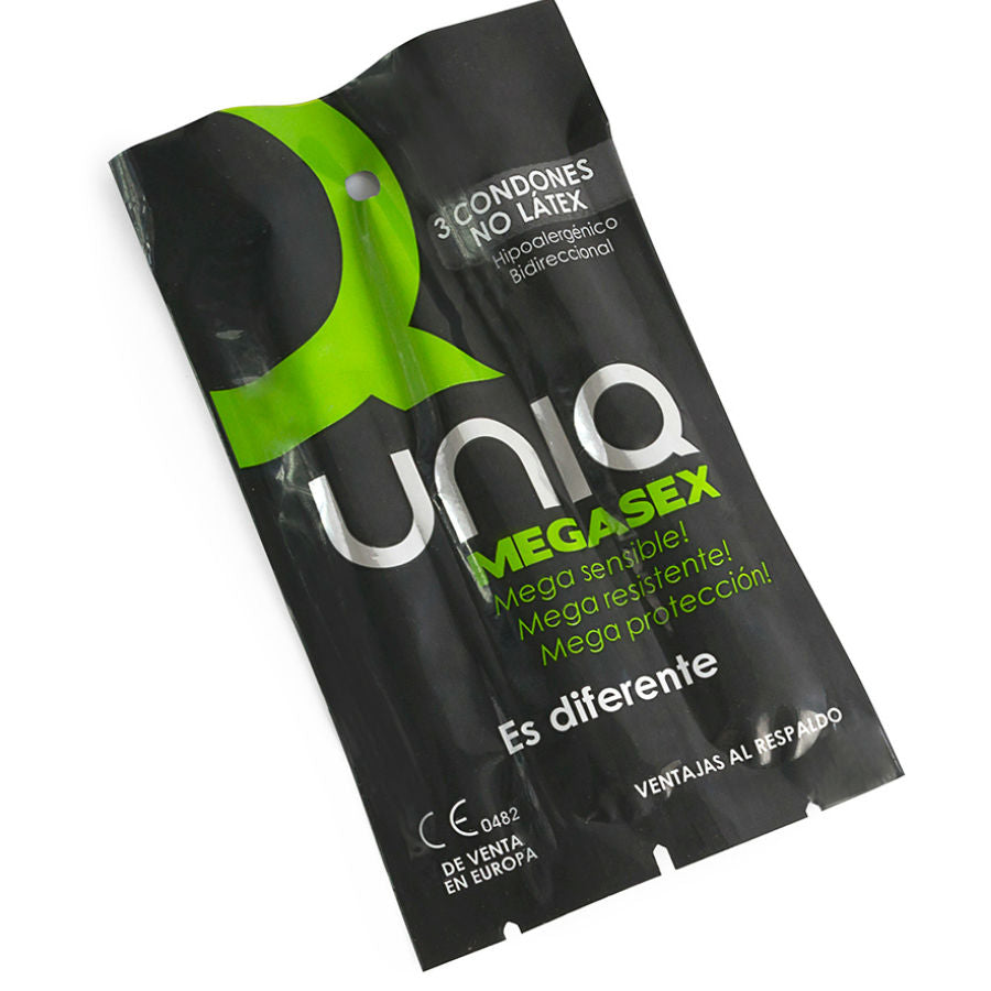 UNIQ - MEGASEX LATEX FREE SENSITIVE CONDOMS 3 UNITS - 53Xshop