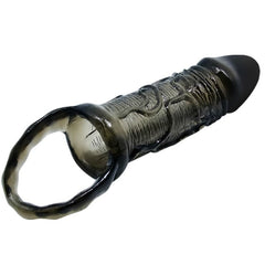 BAILE - PENIS EXTENDER COVER WITH STRAP FOR TESTICLES BLACK 13.5 CM - 53Xshop