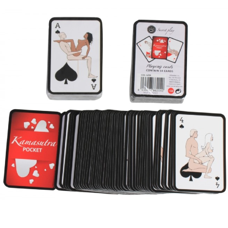 SECRETPLAY - POCKET KAMASUTRA PLAYING CARDS (ES/EN/PT/IT/FR/DE) - 53Xshop