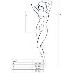 PASSION - WOMAN BS035 WHITE BODYSTOCKING ONE SIZE - 53Xshop
