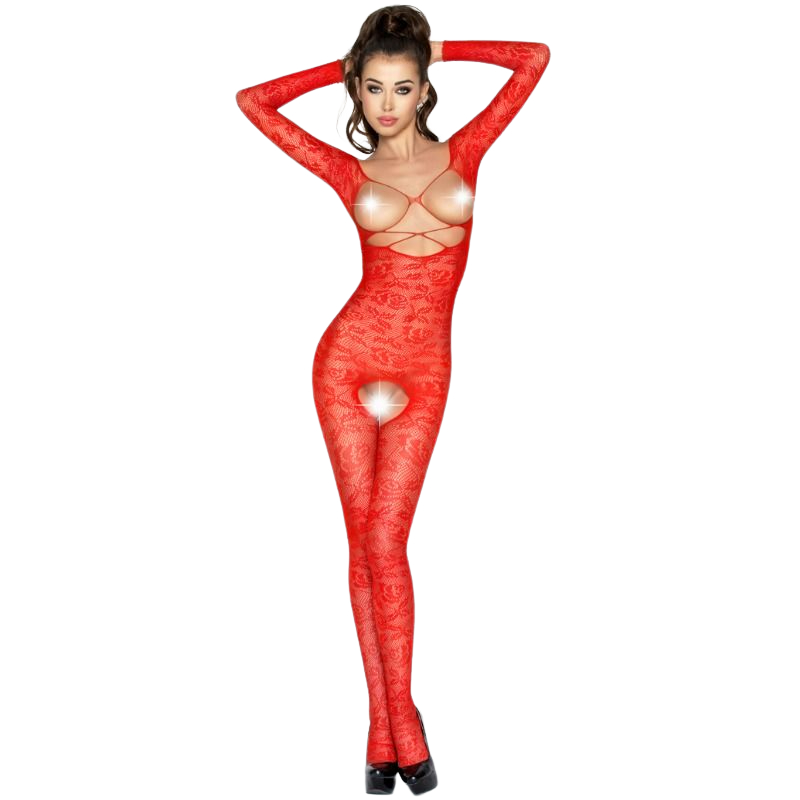 PASSION - WOMAN BS031 RED BODYSTOCKING ONE SIZE - 53Xshop