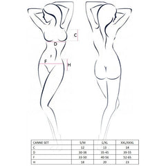 PASSION - WOMAN CANNE SET BLACK SIZE S/M - 53Xshop