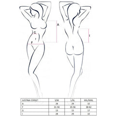 PASSION - WOMAN JUSTINA BLACK CORSET SIZE S/M - 53Xshop