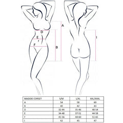 PASSION - WOMAN MADDIE BLACK CORSET SIZE S/M - 53Xshop