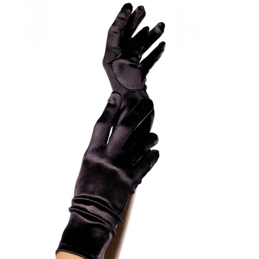 LEG AVENUE - SATIN GLOVES BLACK - 53Xshop
