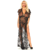 LEG AVENUE - 2 PIECES SET LACE KAFTEN ROBE AND THONG S/M - 53Xshop