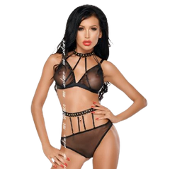 ME-SEDUCE - DOTTY SET TWO PIECES BLACK S/M - 53Xshop