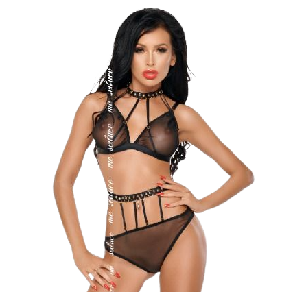 ME-SEDUCE - DOTTY SET TWO PIECES BLACK S/M - 53Xshop