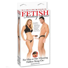 FETISH FANTASY SERIES - HOLLOW VIBRATOR HARNESS FOR HIM AND HER NATURAL 14CM - 53Xshop