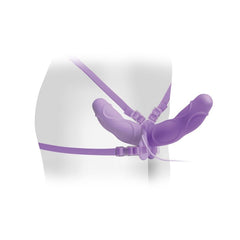 FETISH FANTASY ELITE - VIBRATING DOUBLE DELIGHT STRAP-ON PURPLE - 53Xshop