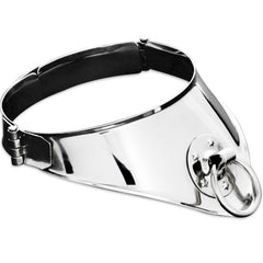 METAL HARD - RESTRAINT COLLAR WITH RING AND PADLOCK 12.5 CM - 53Xshop