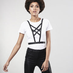 BIJOUX - INDISCRETS MAZE CROSSED HARNESS WITH NECKLINE BLACK - 53Xshop