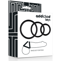 ADDICTED TOYS - RINGS SET FOR PENIS BLACK - 53Xshop