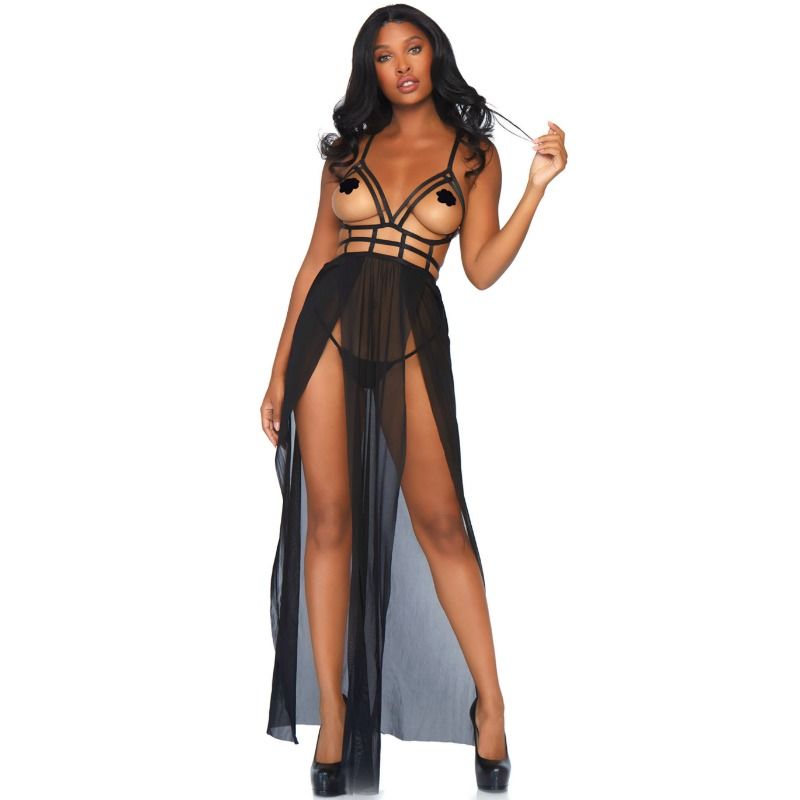 LEG AVENUE - CAGE MAXI DRESS AND THONG S/M - 53Xshop