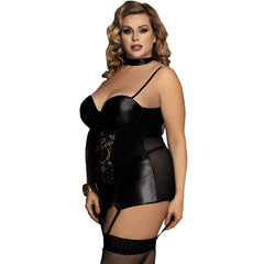 SUBBLIME - QUEEN PLUS FETISH STYLE AND FLORAL LACE CORSET - 53Xshop