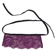 SUBBLIME - CORSET THONG AND BLINDFOLD BLACK AND PURPLE S/M - 53Xshop