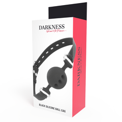 DARKNESS - BLACK BREATHABLE SILICONE GAG - 53Xshop