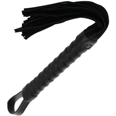 DARKNESS - BLACK BONDAGE WHIP WITH LEATHER HANDLE - 53Xshop