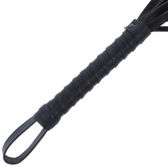 DARKNESS - BLACK BONDAGE WHIP WITH LEATHER HANDLE - 53Xshop