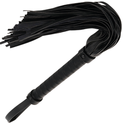 DARKNESS - BLACK BONDAGE WHIP 42CM LEATHER - 53Xshop
