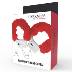DARKNESS - RED LINED METAL HANDCUFFS - 53Xshop