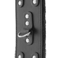 DARKNESS - BLACK ADJUSTABLE LEATHER HANDCUFFS WITH LINING - 53Xshop