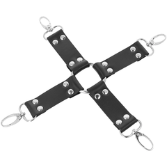 DARKNESS - LEATHER HANDCUFFS FOR FOOT AND HANDS BLACK - 53Xshop